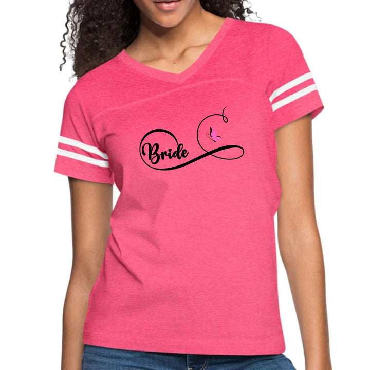 Womens Vintage Sport Graphic T-shirt - Bride - Wedding Bridal