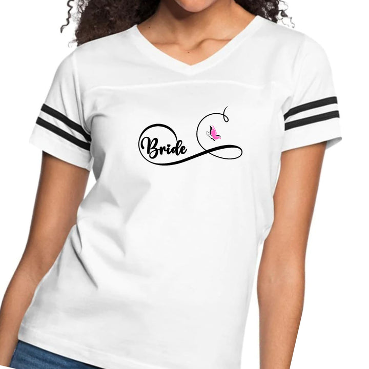 Womens Vintage Sport Graphic T-shirt - Bride - Wedding Bridal