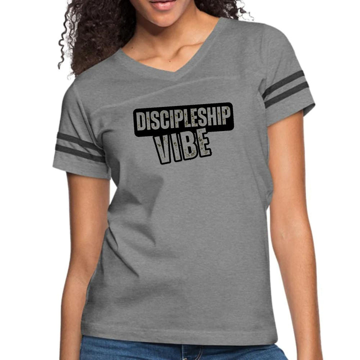 Womens Vintage Sport Graphic T-shirt - Discipleship Vibe