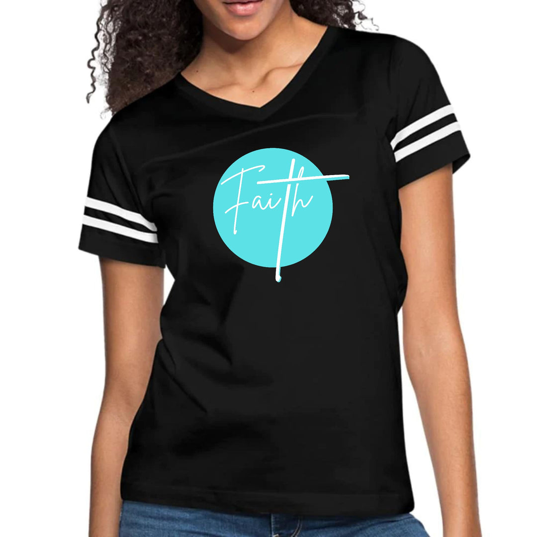 Womens Vintage Sport Graphic T-shirt - Faith - Christian Affirmation
