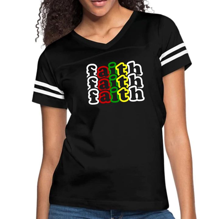 Womens Vintage Sport Graphic T-shirt Faith Stack Multicolor - Womens | T-Shirts