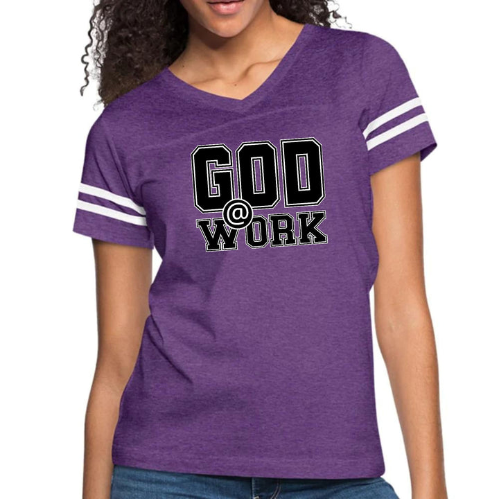 Womens Vintage Sport Graphic T-shirt - God @ Work Print