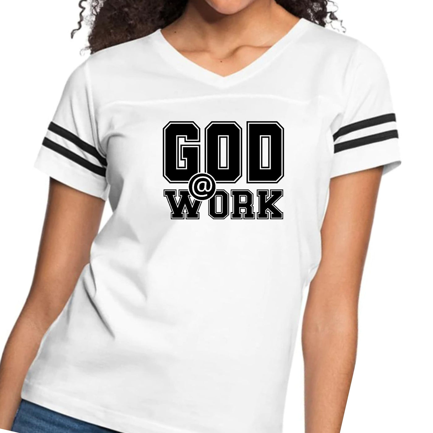 Womens Vintage Sport Graphic T-shirt God @ Work Print - Womens | T-Shirts
