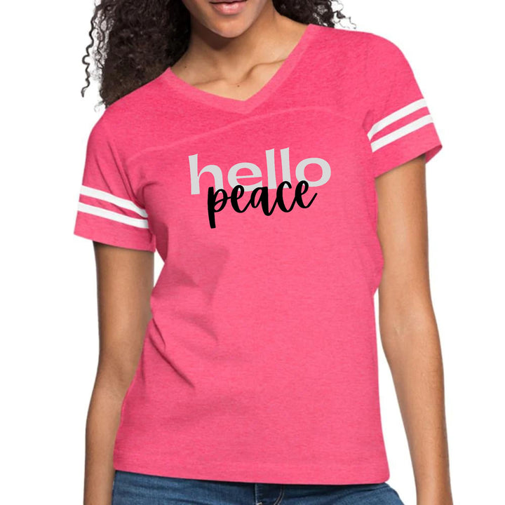 Womens Vintage Sport Graphic T-shirt - Hello Peace Motivational