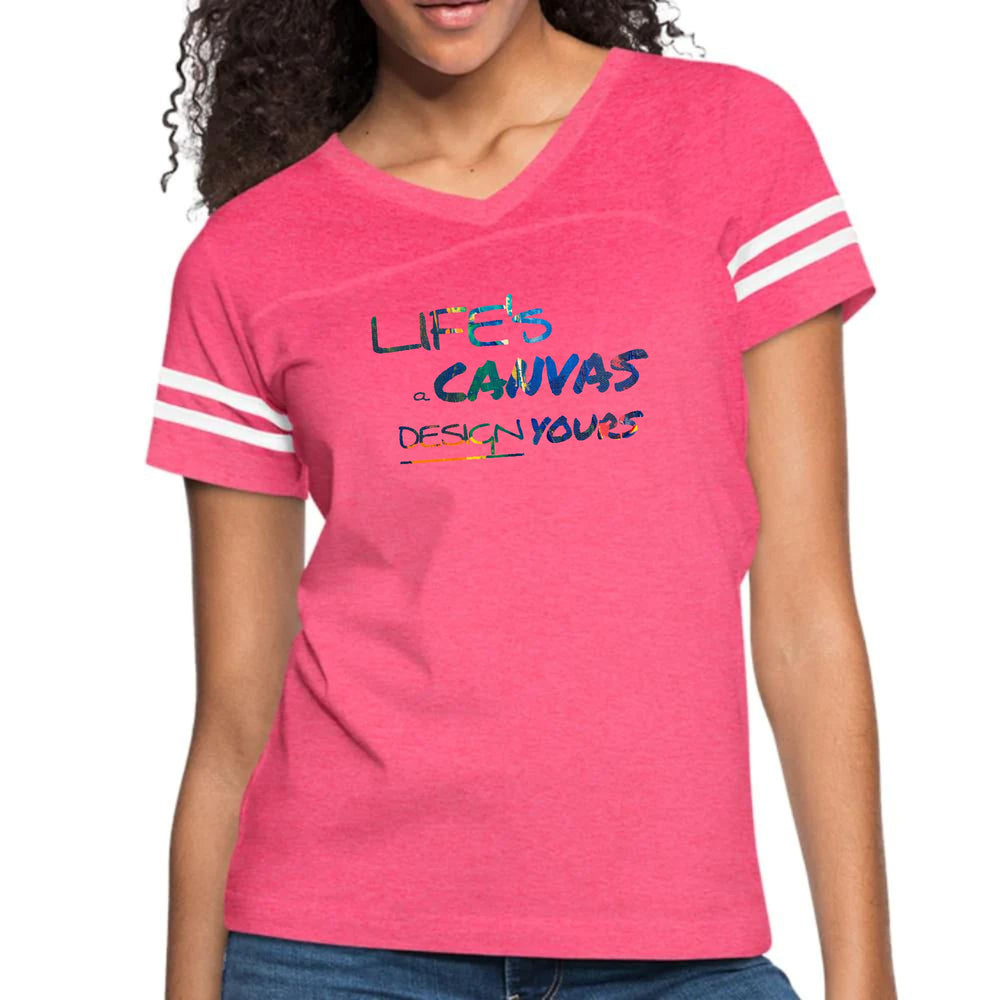 Womens Vintage Sport Graphic T-shirt - Life’s a Canvas Design Yours