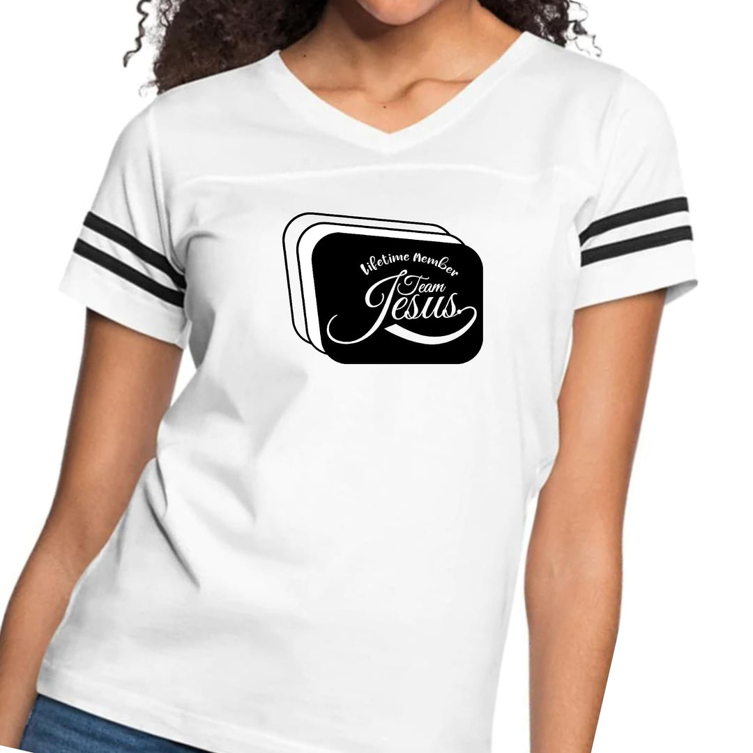 Womens Vintage Sport Graphic T-shirt - Lifetime Member Team Jesus