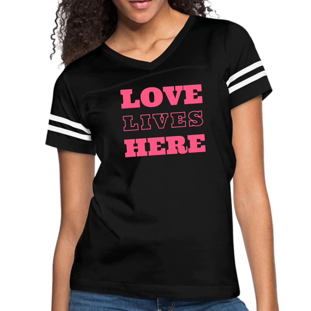 Womens Vintage Sport Graphic T-shirt - Love Lives Here