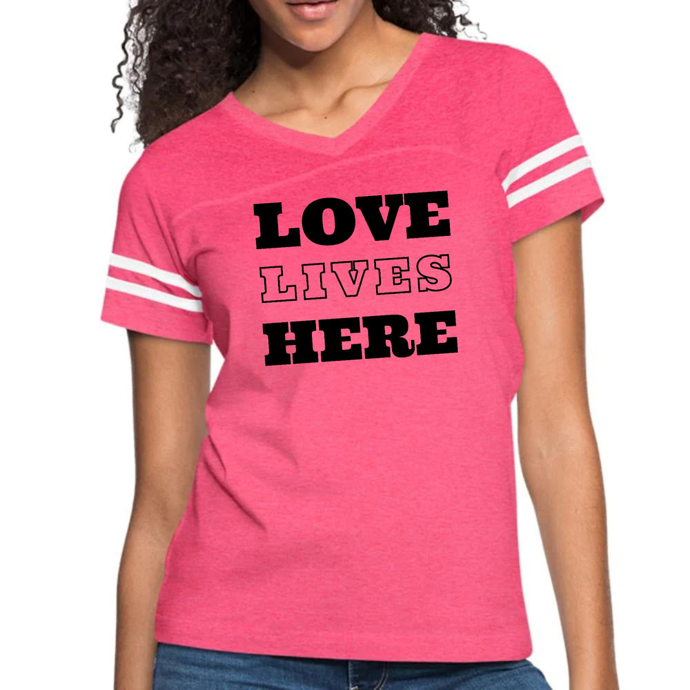 Womens Vintage Sport Graphic T-shirt - Love Lives Here