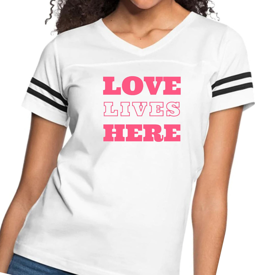 Womens Vintage Sport Graphic T-shirt - Love Lives Here