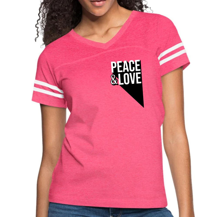 Womens Vintage Sport Graphic T-shirt Peace And Love Print - Womens | T-Shirts