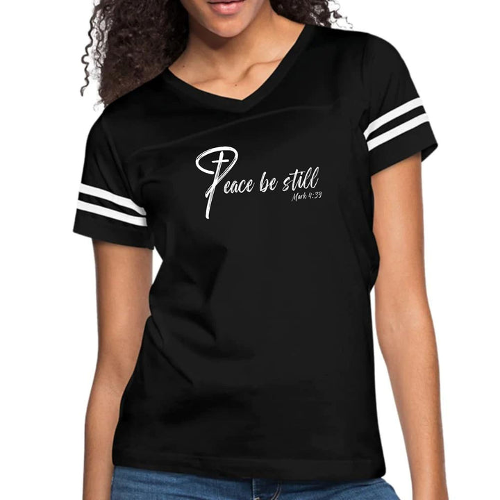Womens Vintage Sport Graphic T-shirt - Peace be Still - Womens/T-Shirts/Vintage