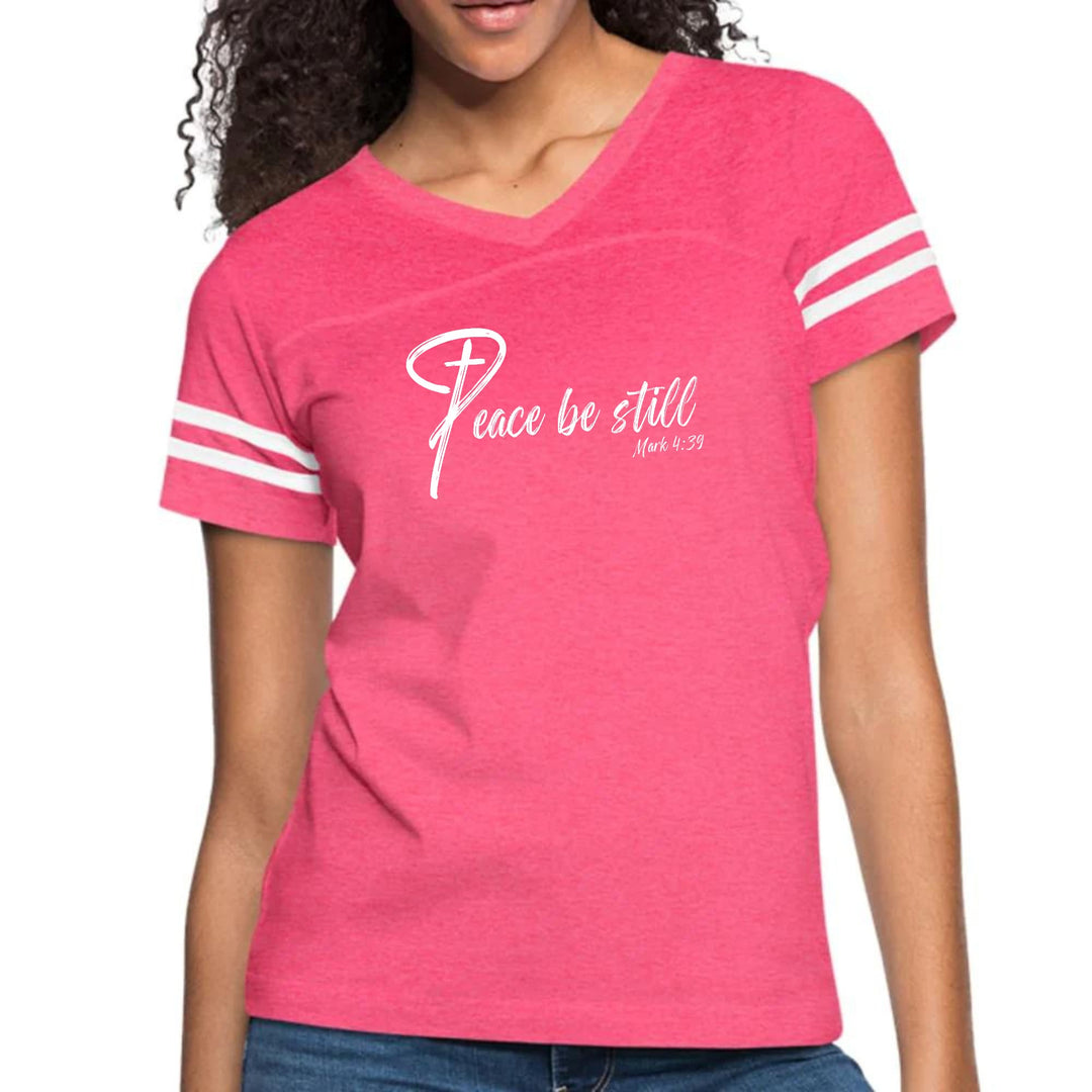 Womens Vintage Sport Graphic T-shirt - Peace be Still - Womens/T-Shirts/Vintage