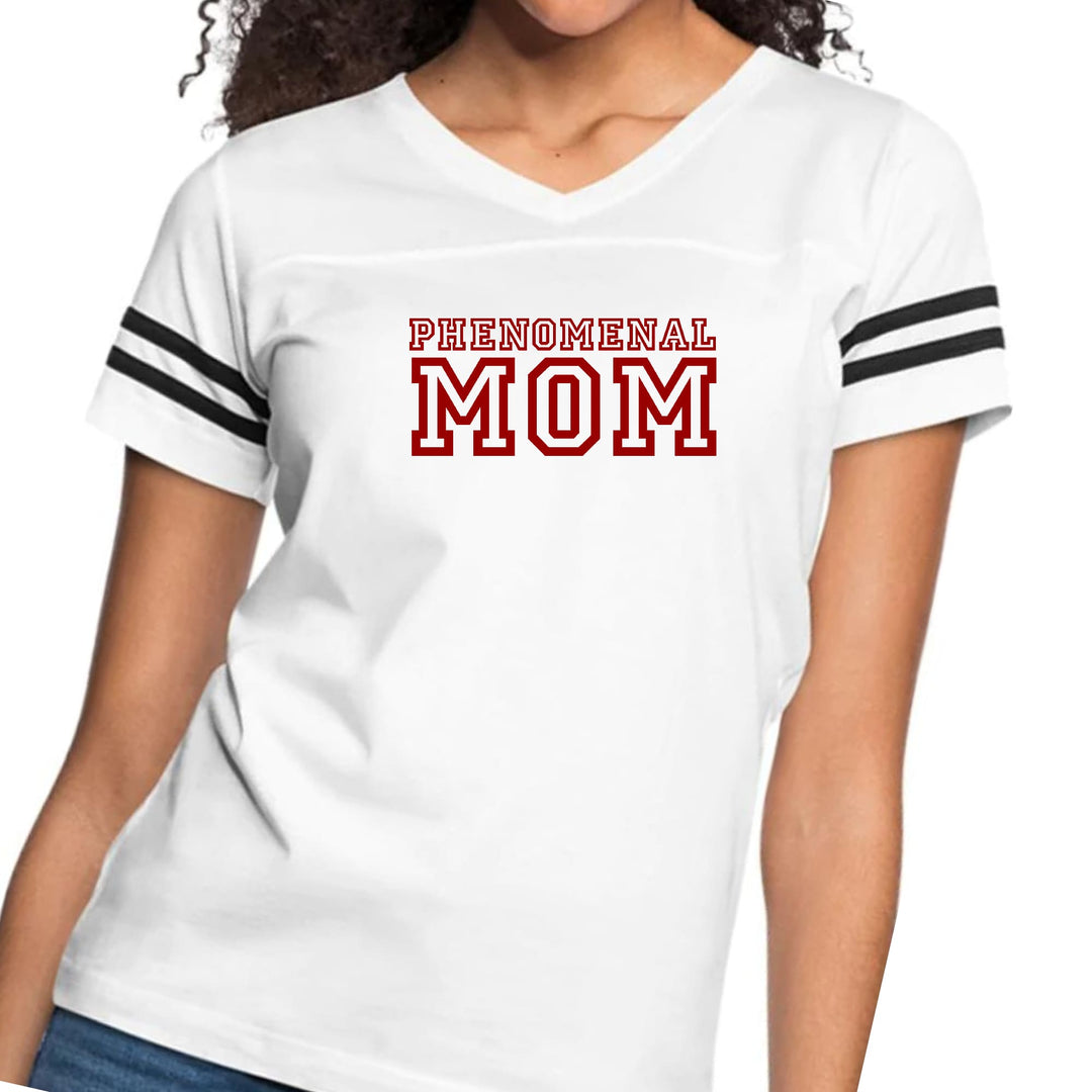 Womens Vintage Sport Graphic T-shirt Phenomenal Mom Red Print - Womens