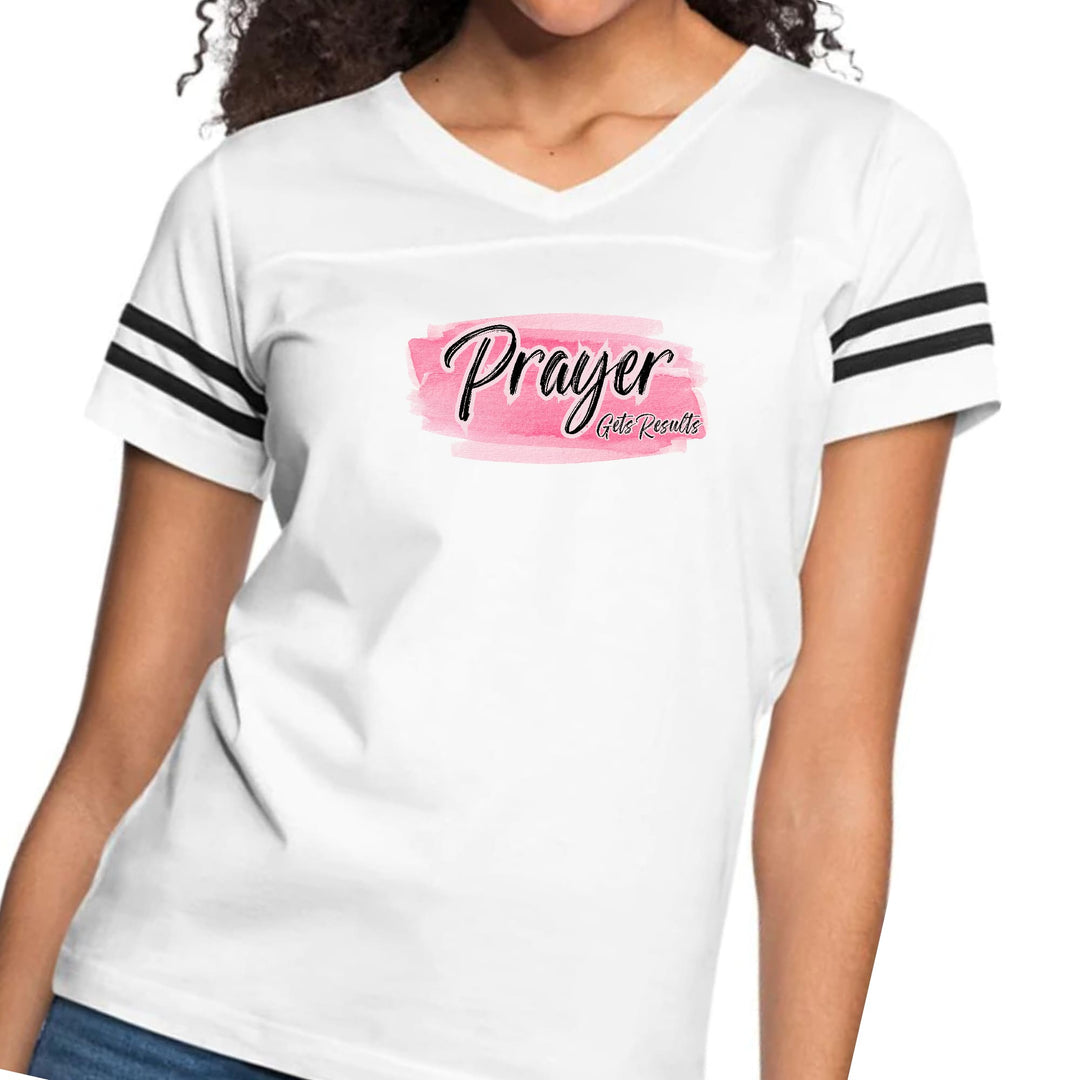 Womens Vintage Sport Graphic T-shirt - Prayer Gets Results