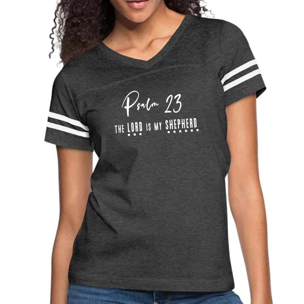 Womens Vintage Sport Graphic T-shirt - Psalm 23 the Lord