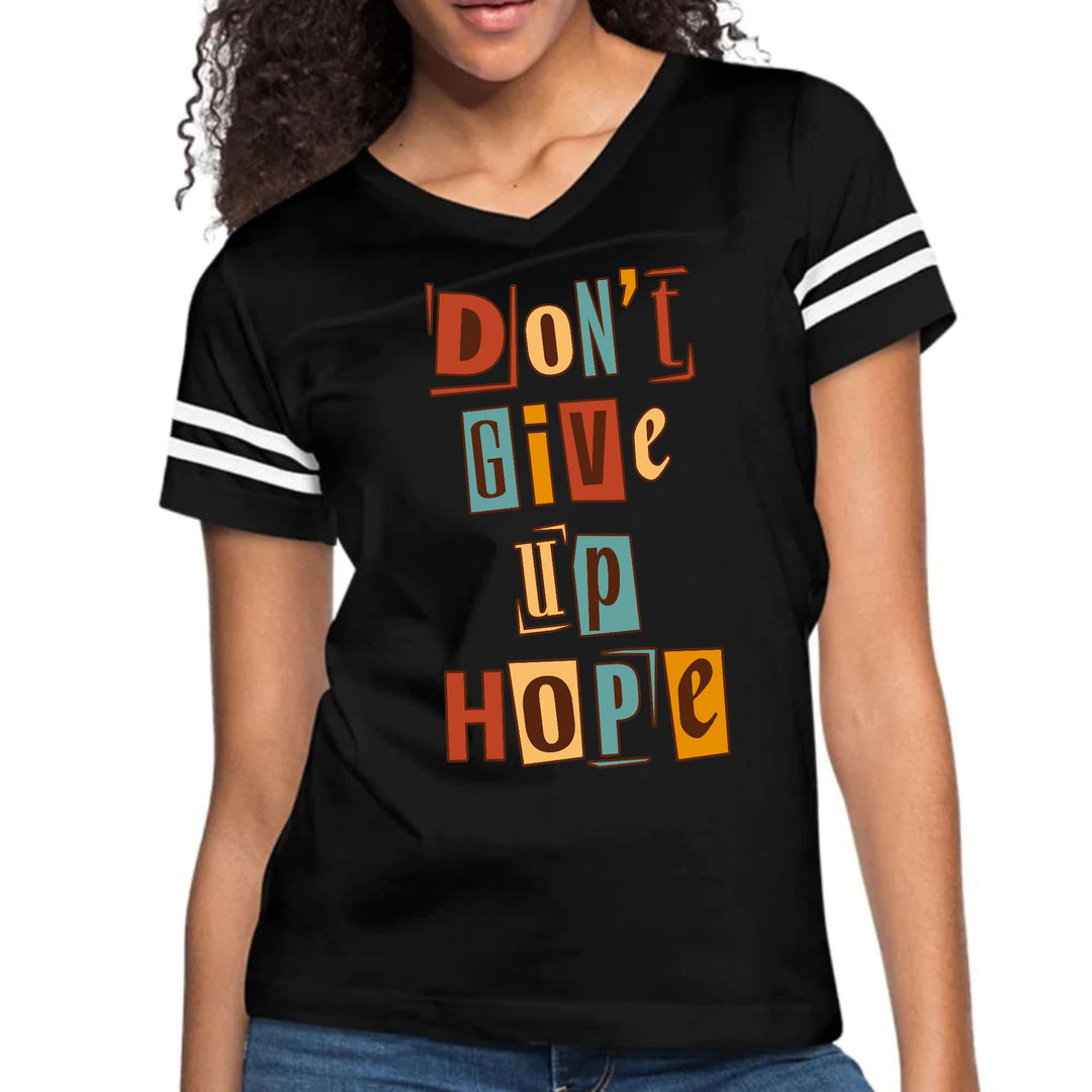 Womens Vintage Sport Graphic T-shirt Say It Soul - Don’t Give Up - Womens