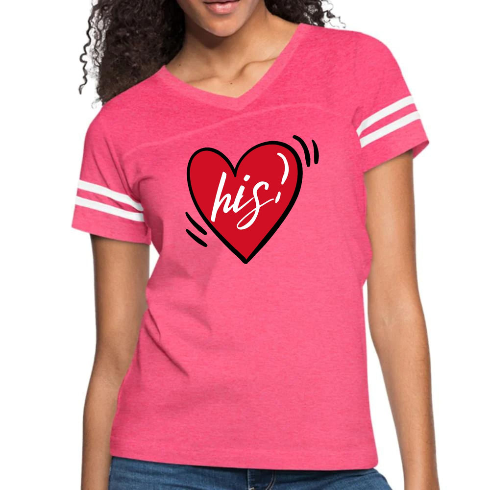 Womens Vintage Sport Graphic T-shirt - Say it Soul His Heart - Couples