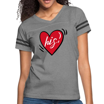Womens Vintage Sport Graphic T-shirt Say It Soul His Heart Couples - Womens