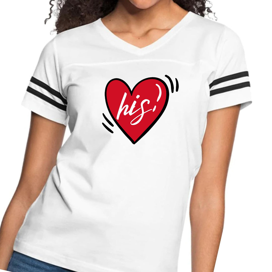 Womens Vintage Sport Graphic T-shirt - Say it Soul His Heart - Couples