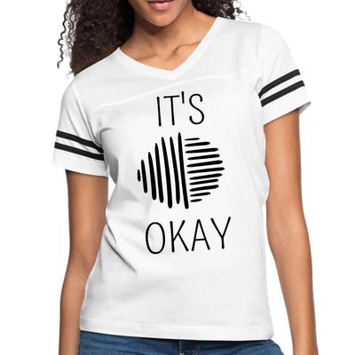 Womens Vintage Sport Graphic T-shirt Say It Soul Its Okay Black - Womens