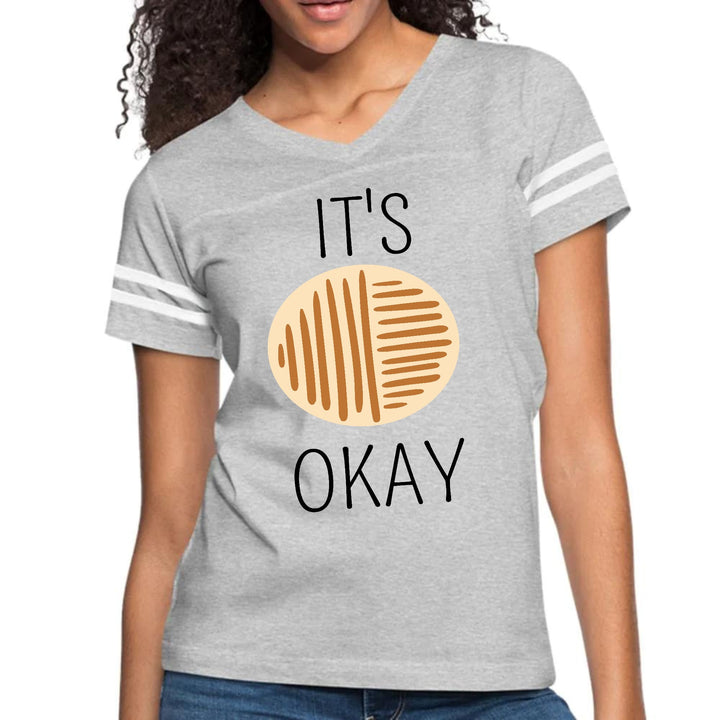 Womens Vintage Sport Graphic T-shirt Say It Soul Its Okay Black - Womens