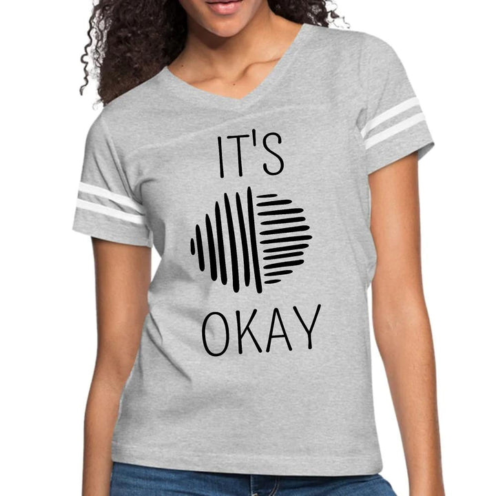 Womens Vintage Sport Graphic T-shirt - Say it Soul - its Okay - Black