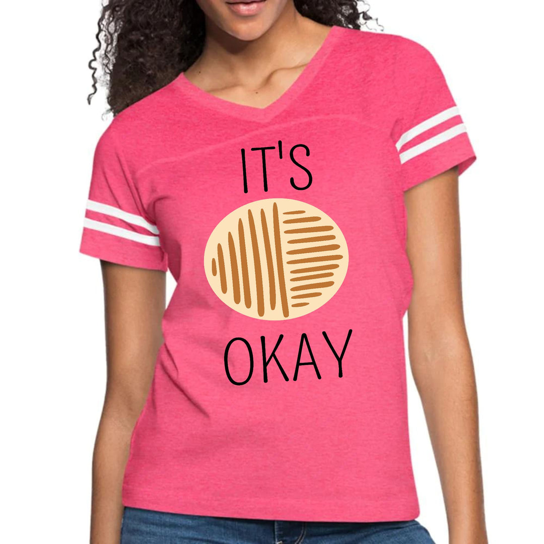 Womens Vintage Sport Graphic T-shirt Say It Soul Its Okay Black - Womens