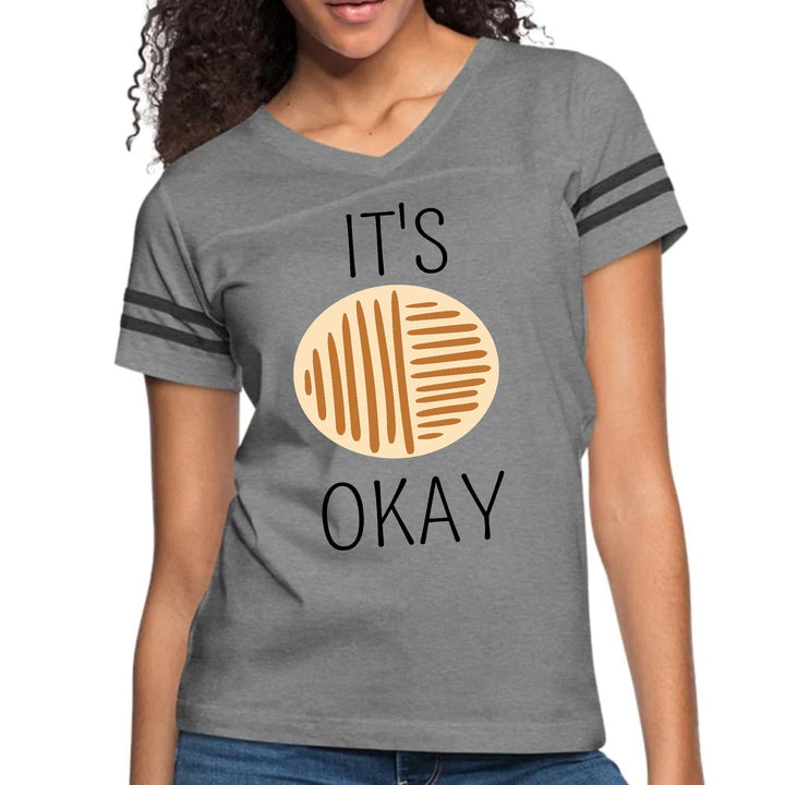 Womens Vintage Sport Graphic T-shirt Say It Soul Its Okay Black - Womens