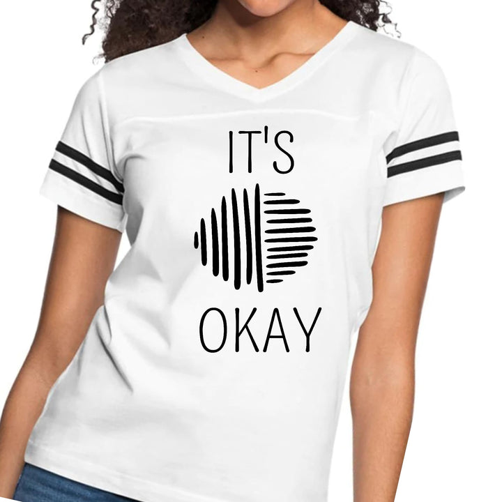 Womens Vintage Sport Graphic T-shirt - Say it Soul - its Okay - Black