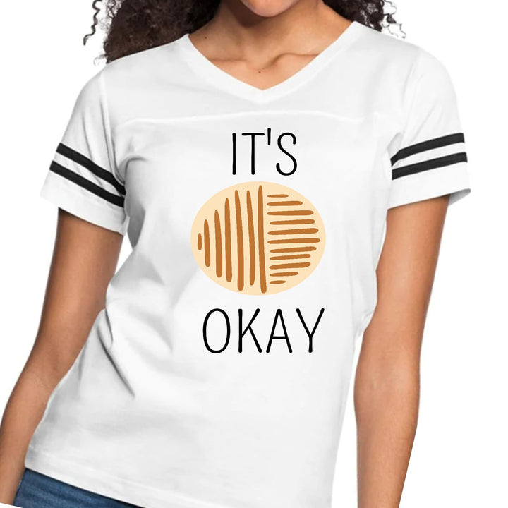 Womens Vintage Sport Graphic T-shirt Say It Soul Its Okay Black - Womens