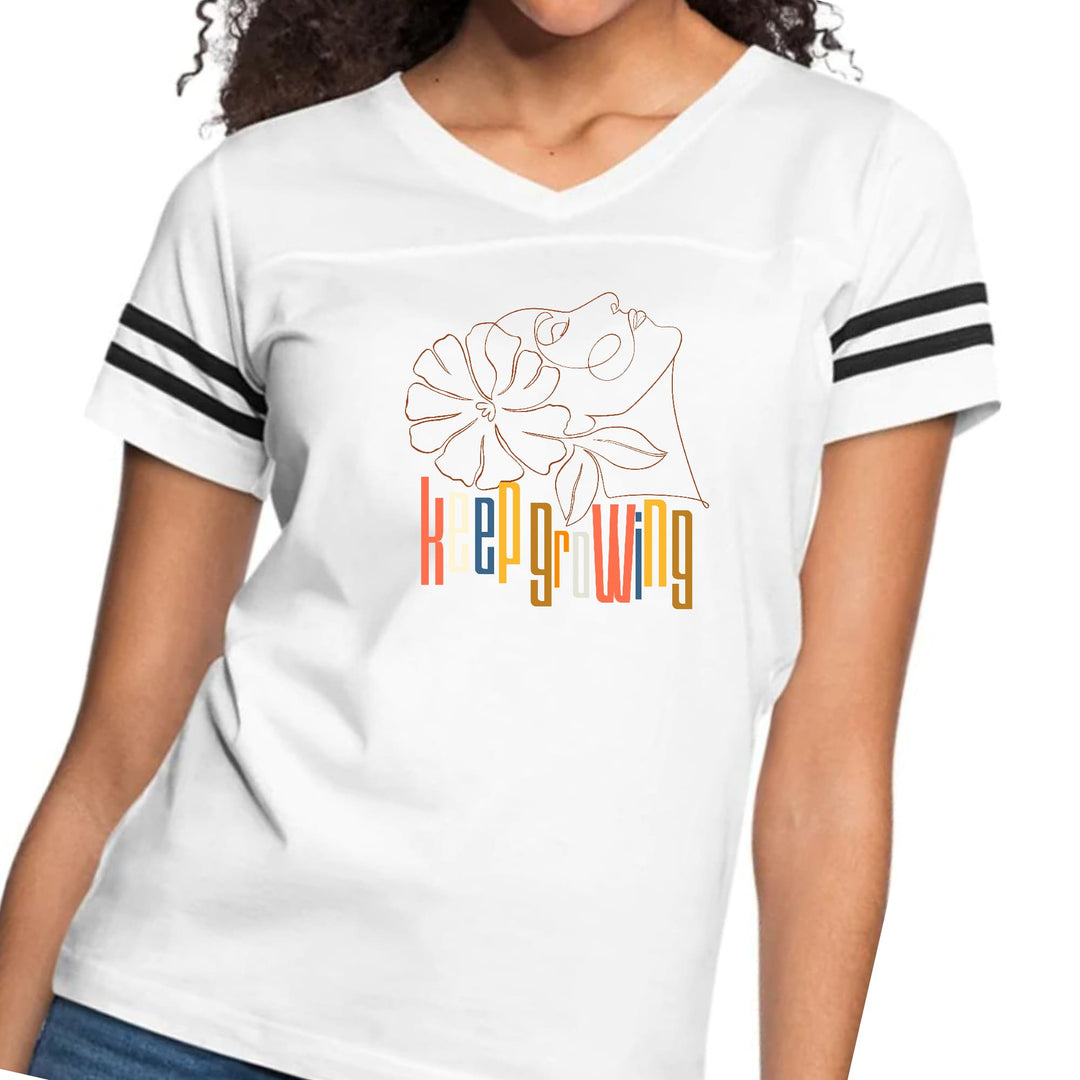 Womens Vintage Sport Graphic T-shirt - Say it Soul - Keep Growing