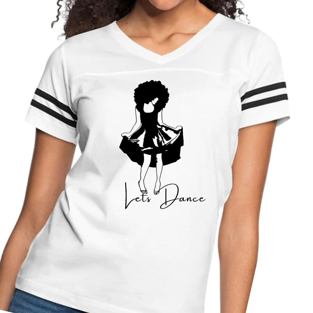 Womens Vintage Sport Graphic T-shirt Say It Soul Lets Dance Black - Womens