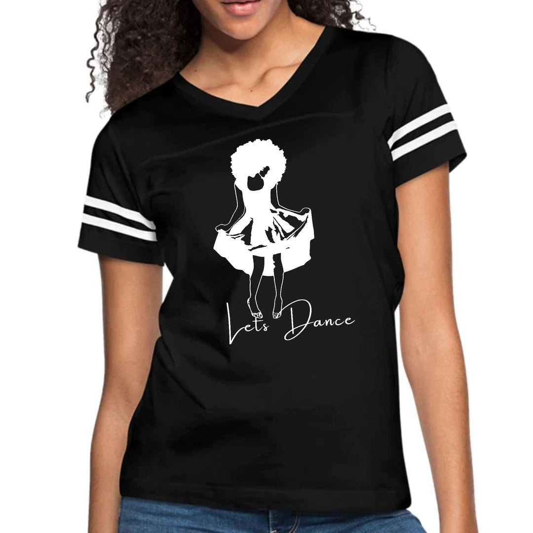 Womens Vintage Sport Graphic T-shirt - Say it Soul - Lets Dance White