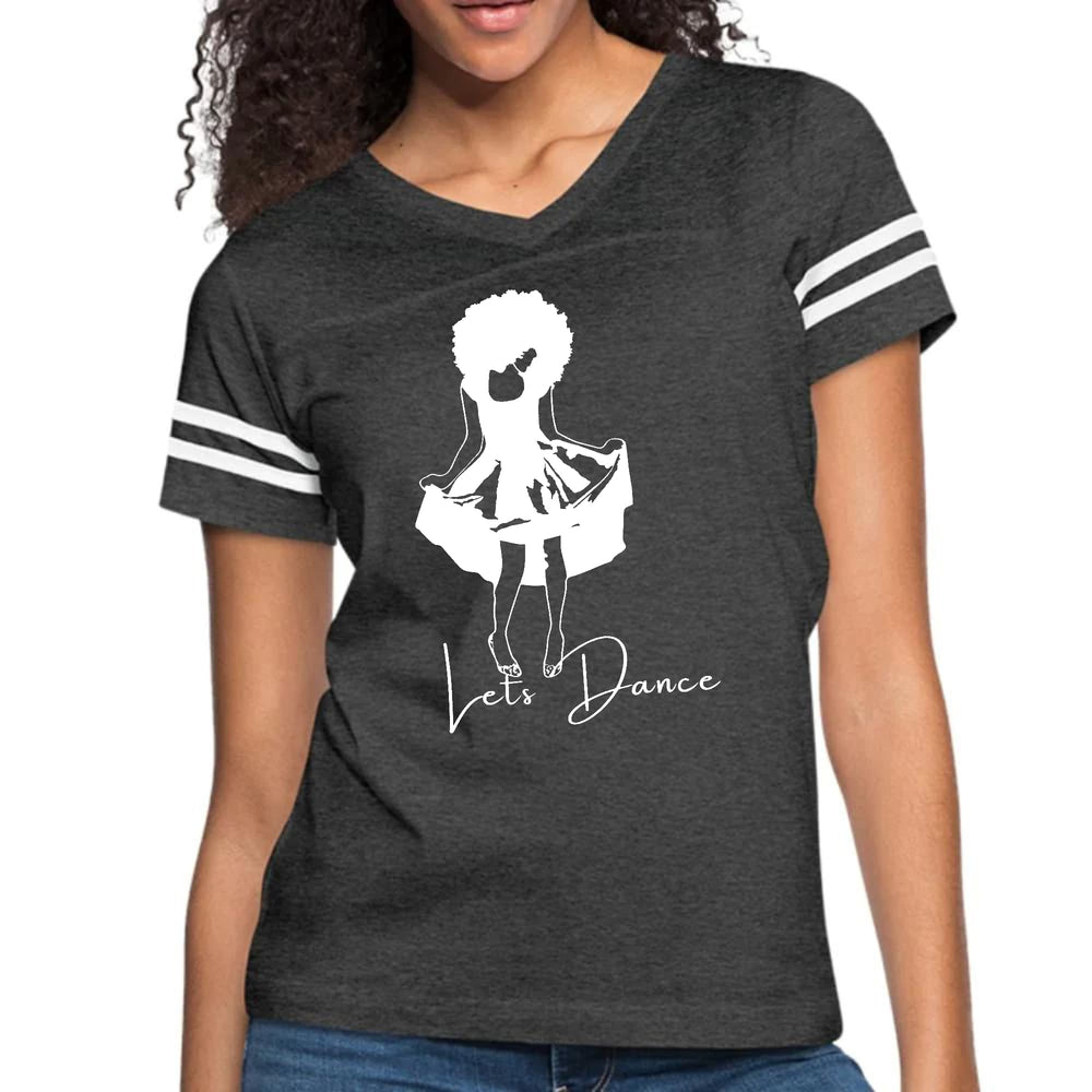 Womens Vintage Sport Graphic T-shirt - Say it Soul - Lets Dance White