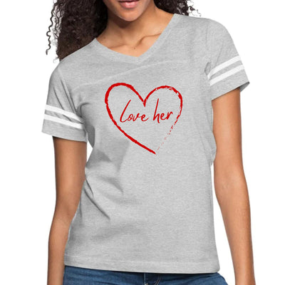 Womens Vintage Sport Graphic T-shirt Say It Soul Love Her Red - Womens