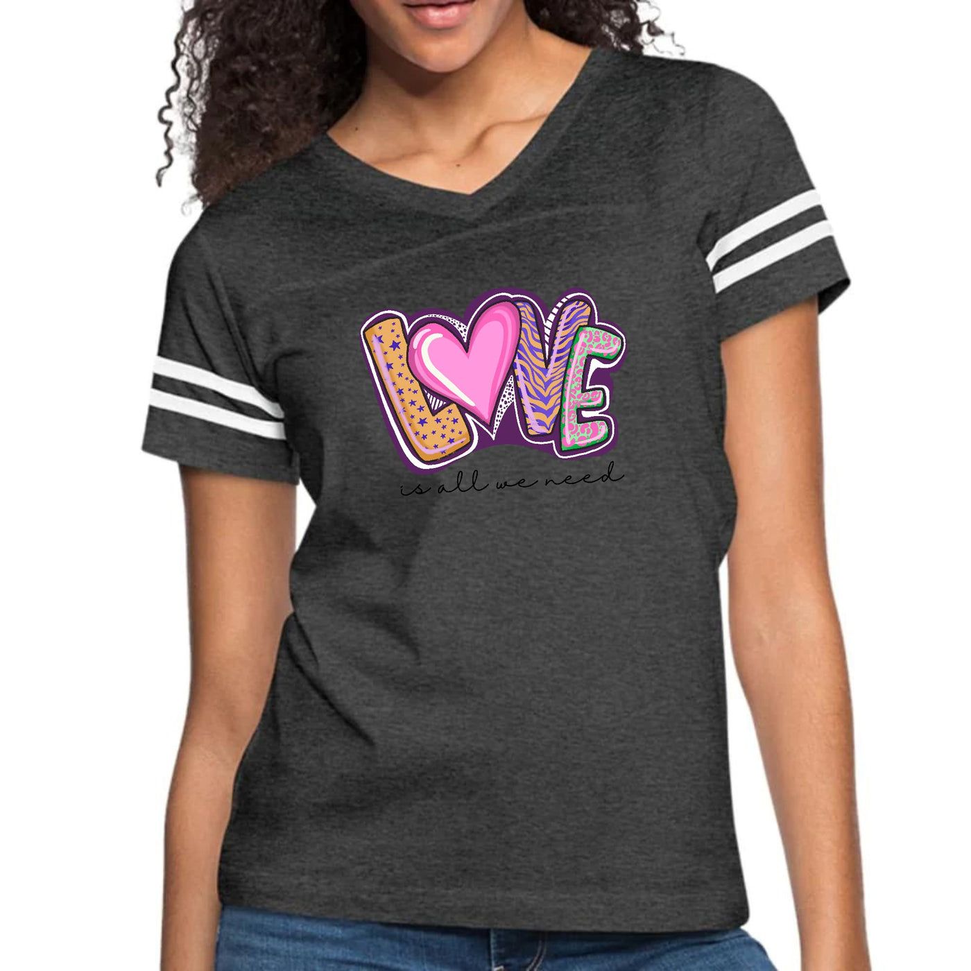 Womens Vintage Sport Graphic T-shirt Say It Soul - Love Is All We - Womens