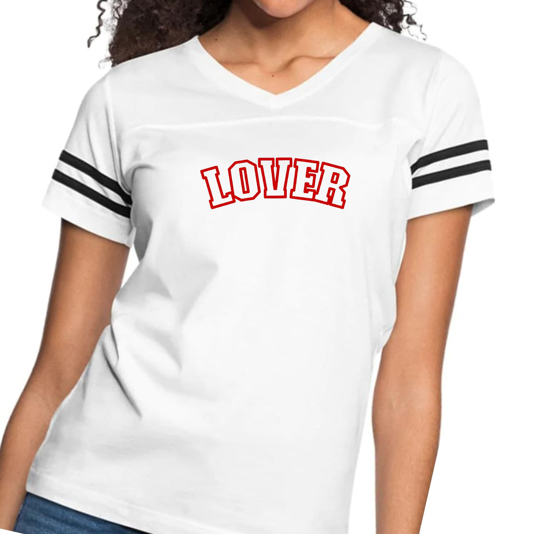 Womens Vintage Sport Graphic T-shirt - Say it Soul Lover - Red