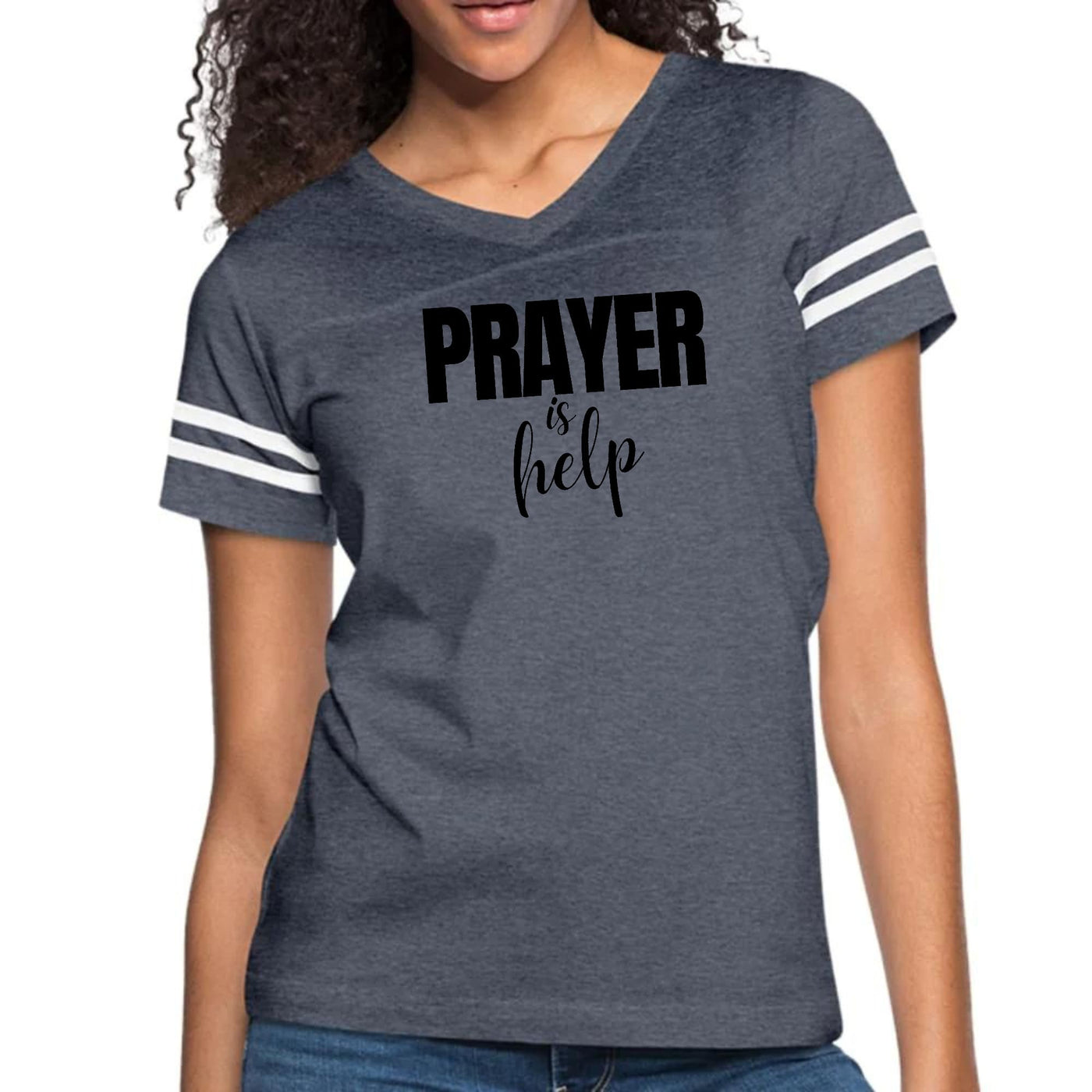 Womens Vintage Sport Graphic T-shirt Say It Soul - Prayer Is Help, - Womens