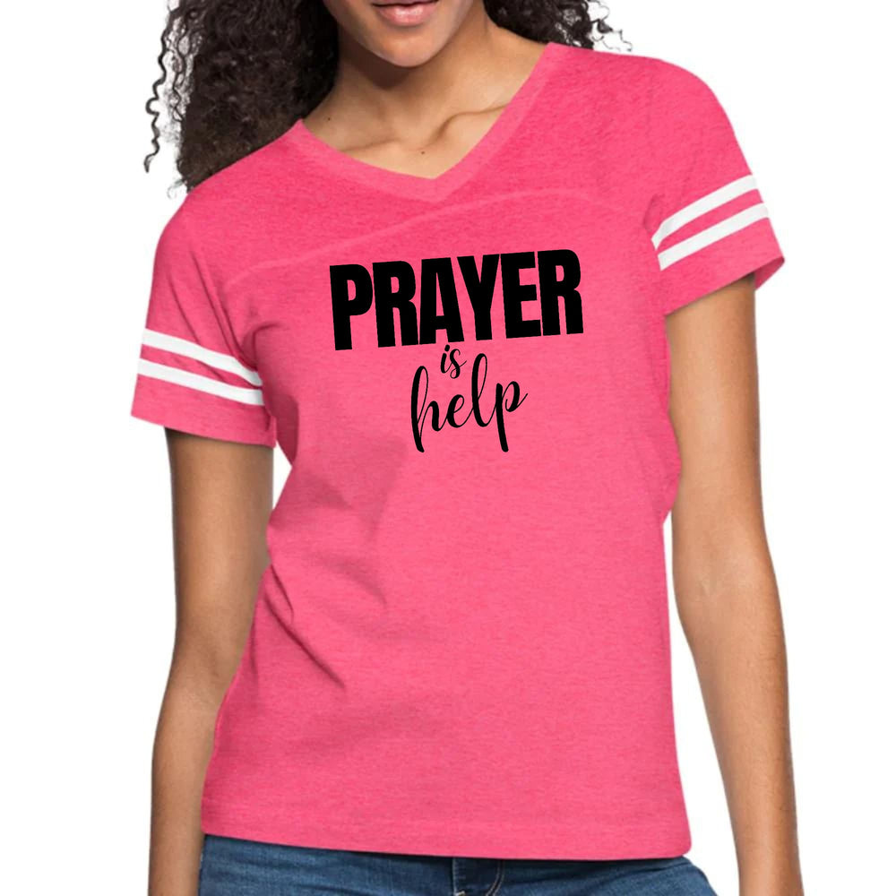 Womens Vintage Sport Graphic T-shirt Say It Soul - Prayer Is Help, - Womens