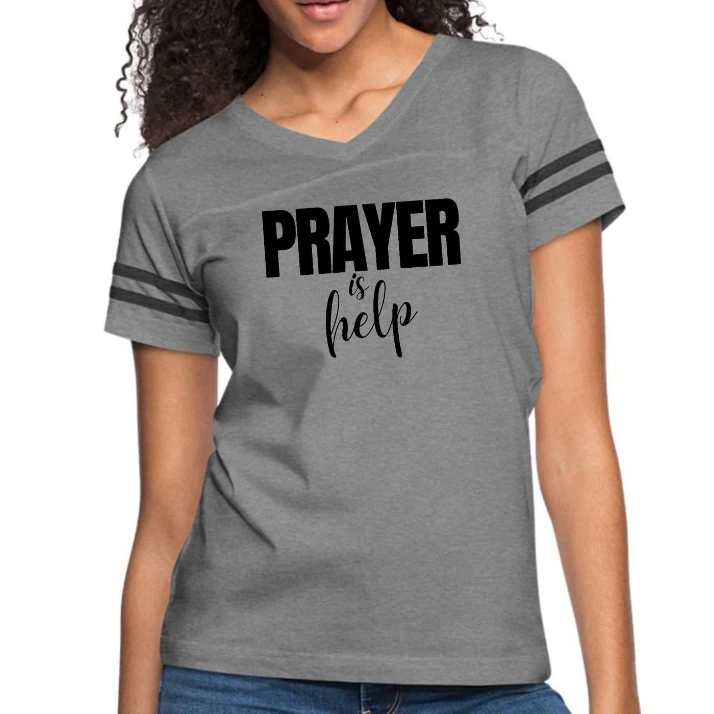 Womens Vintage Sport Graphic T-shirt Say It Soul - Prayer Is Help, - Womens