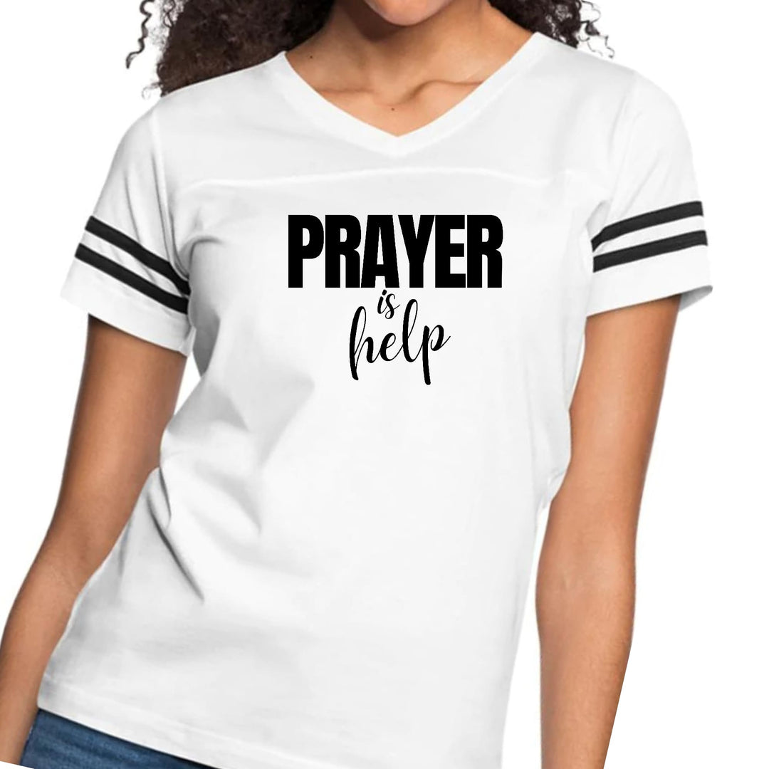 Womens Vintage Sport Graphic T-shirt Say It Soul - Prayer Is Help, - Womens