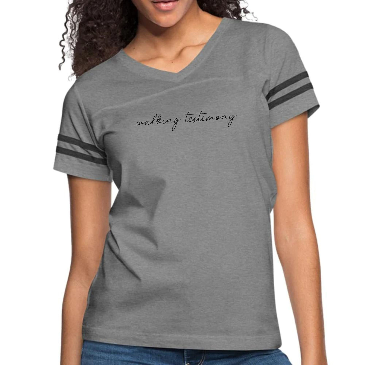 Womens Vintage Sport Graphic T-shirt Say It Soul Walking Testimony - Womens