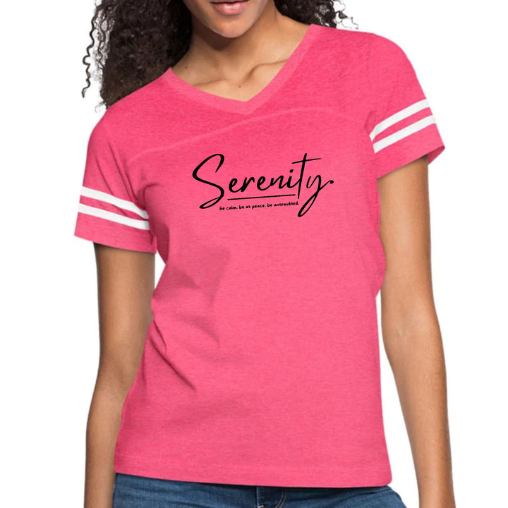 Womens Vintage Sport Graphic T-shirt - Serenity - be Calm be at Peace