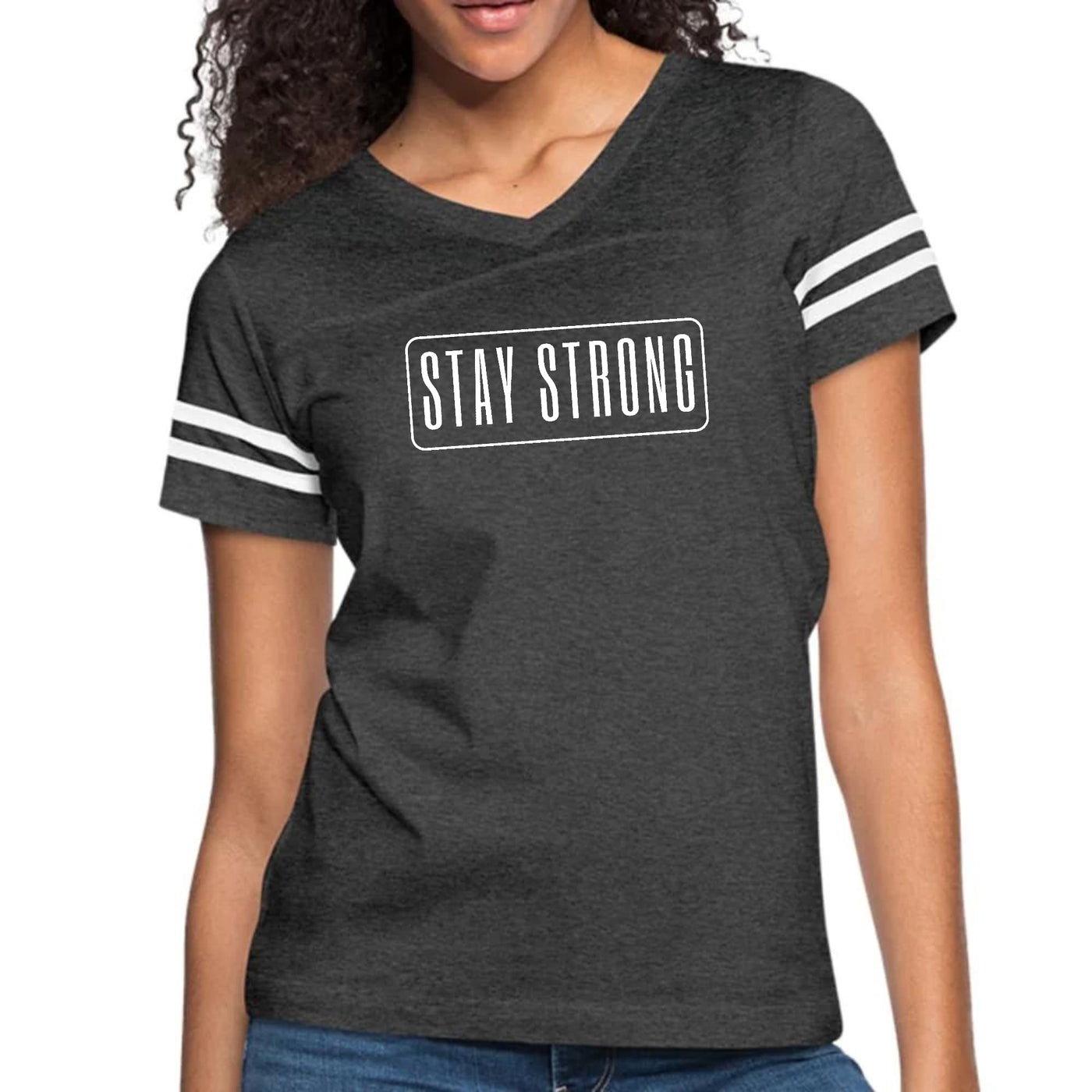 Womens Vintage Sport Graphic T-shirt Stay Strong Print - Womens | T-Shirts