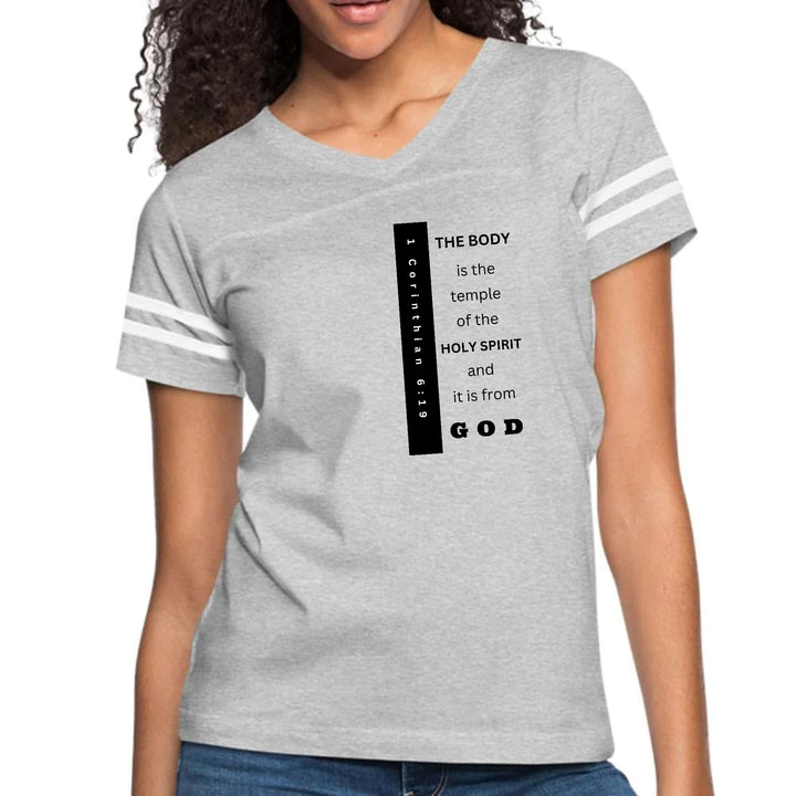 Womens Vintage Sport Graphic T-shirt - the Body is the Temple Print