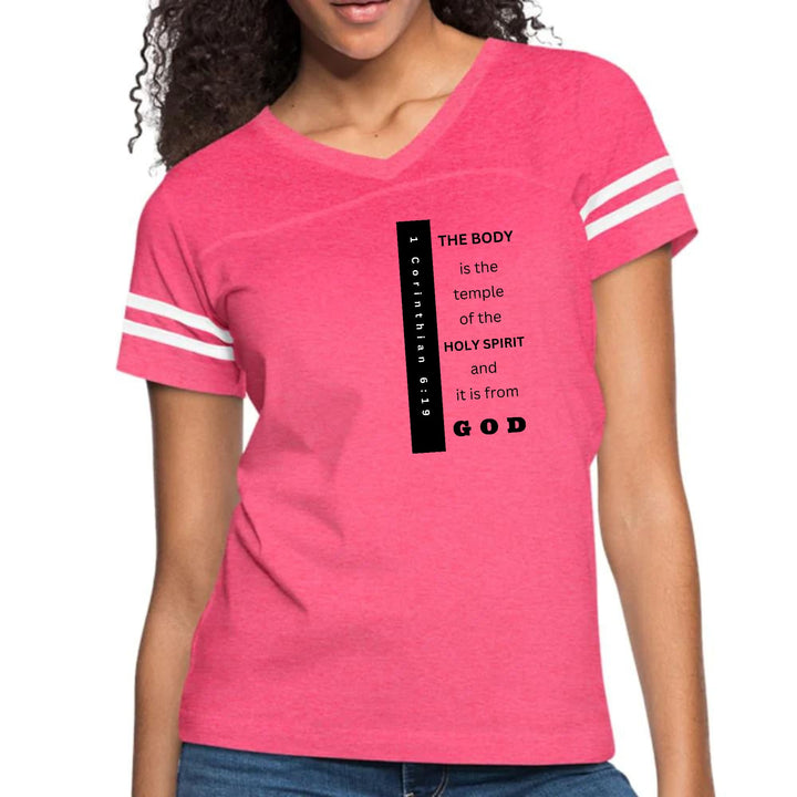 Womens Vintage Sport Graphic T-shirt - the Body is the Temple Print