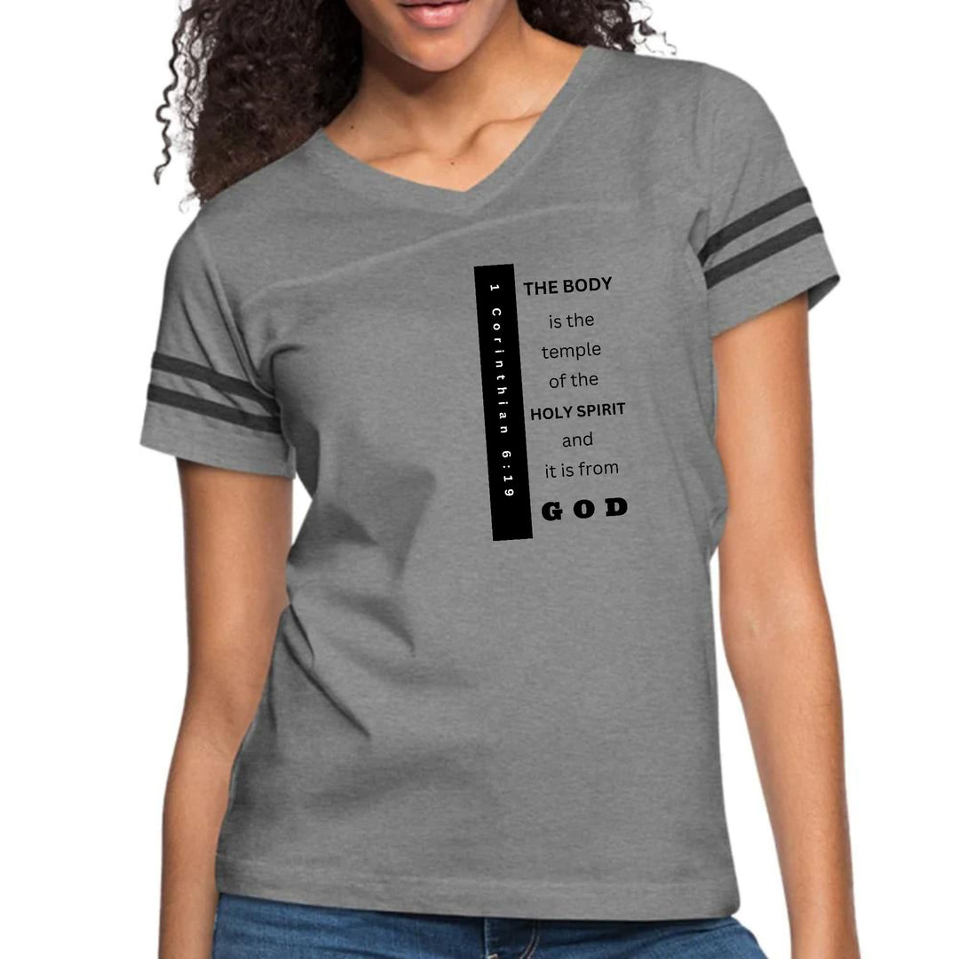 Womens Vintage Sport Graphic T-shirt - the Body is the Temple Print