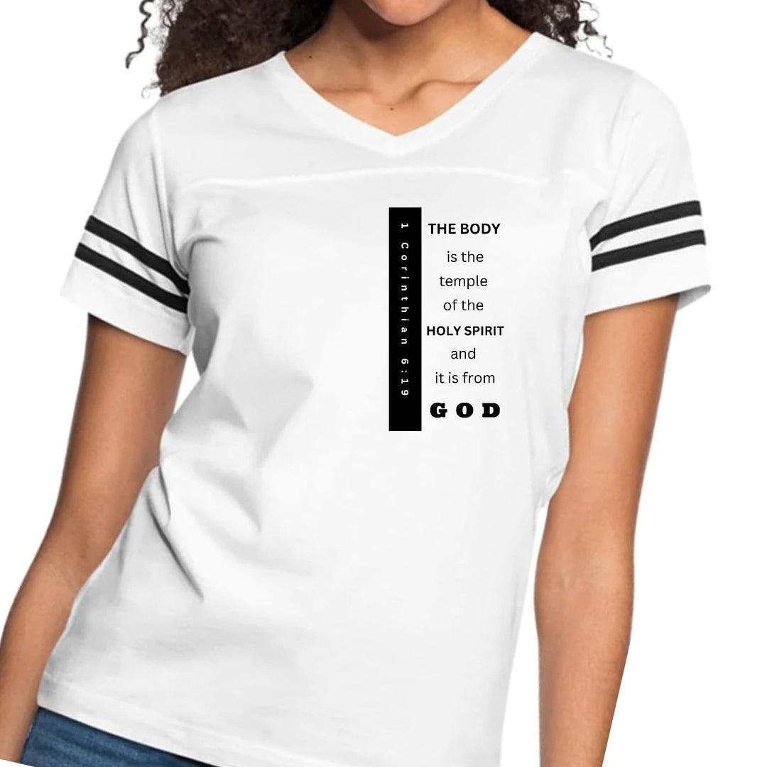 Womens Vintage Sport Graphic T-shirt - the Body is the Temple Print