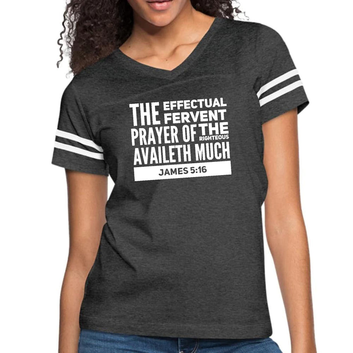Womens Vintage Sport Graphic T-shirt The Effectual Fervent Prayer - Womens