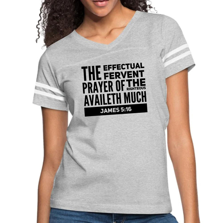 Womens Vintage Sport Graphic T-shirt - the Effectual Fervent Prayer